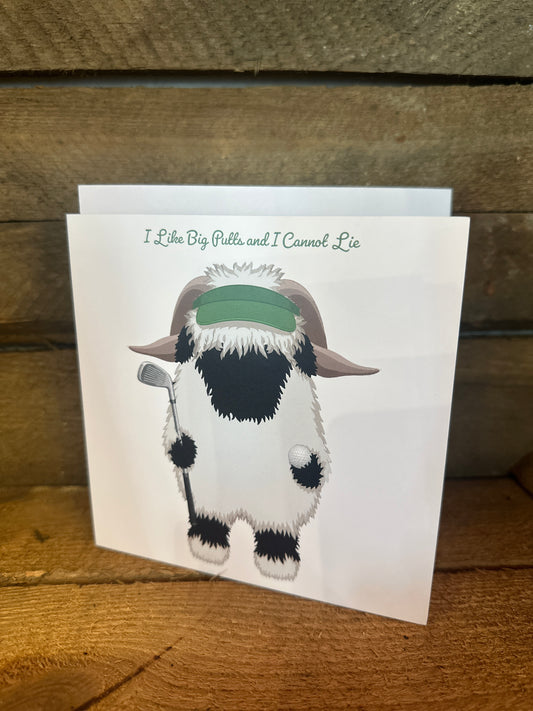 Valais Blacknose Sheep Golfers Greeting Card; I Like Big Putts