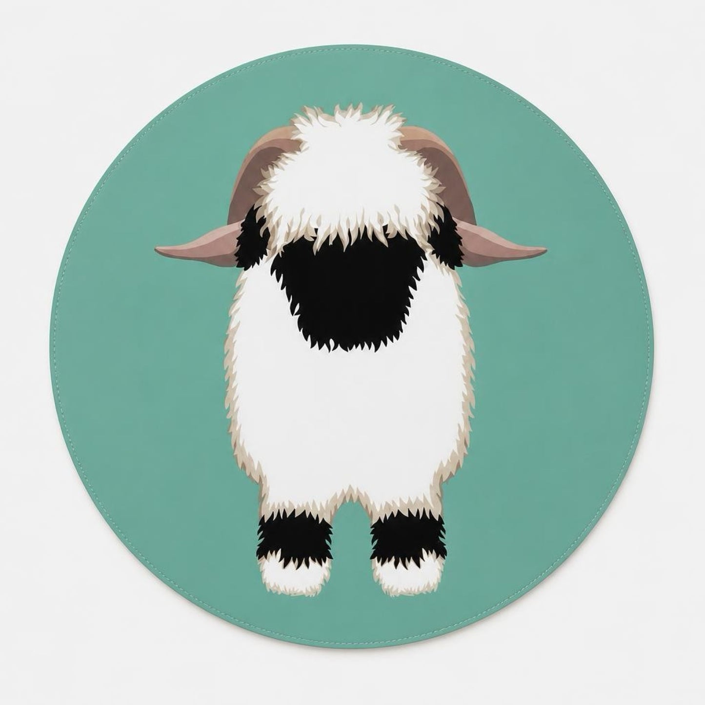 Valais Blacknose Sheep Melamine Tablemats: Misty Teal