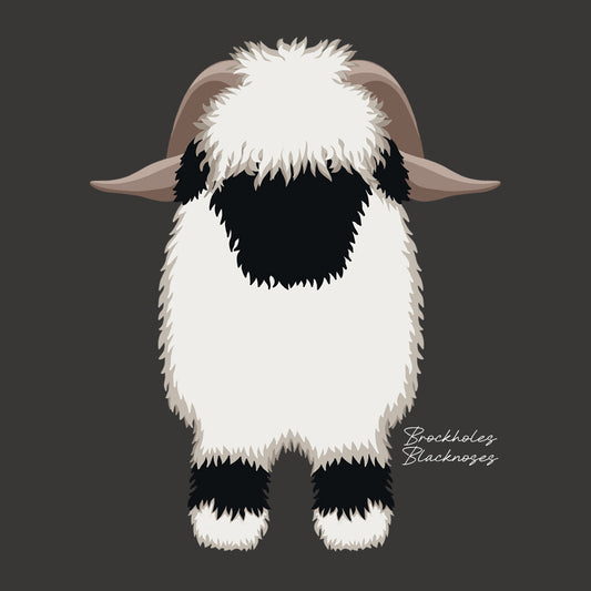 The OG Valais Blacknose Coaster Sheep - Charcoal