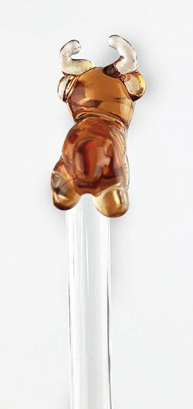 Highland Cow Glass Drinks Stirrer - Selbrae House