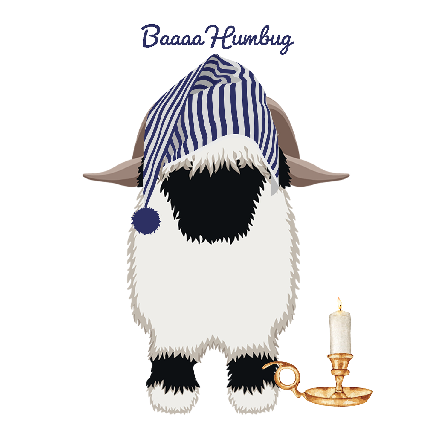 Valais Blacknose Sheep "Baa Humbug" card