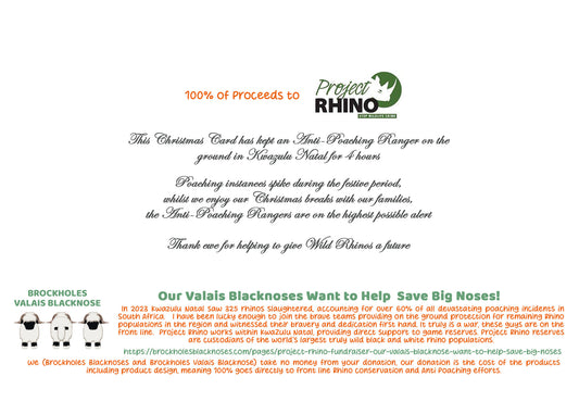 Valais Blacknoses Saving Big Noses: Christmas Card in aid of Project Rhino