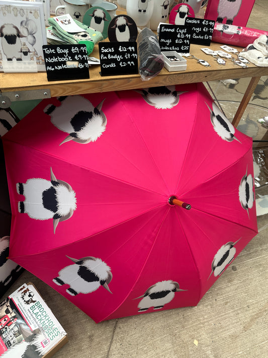 The OG Valais Blacknose Folding Umbrella - Bright Pink