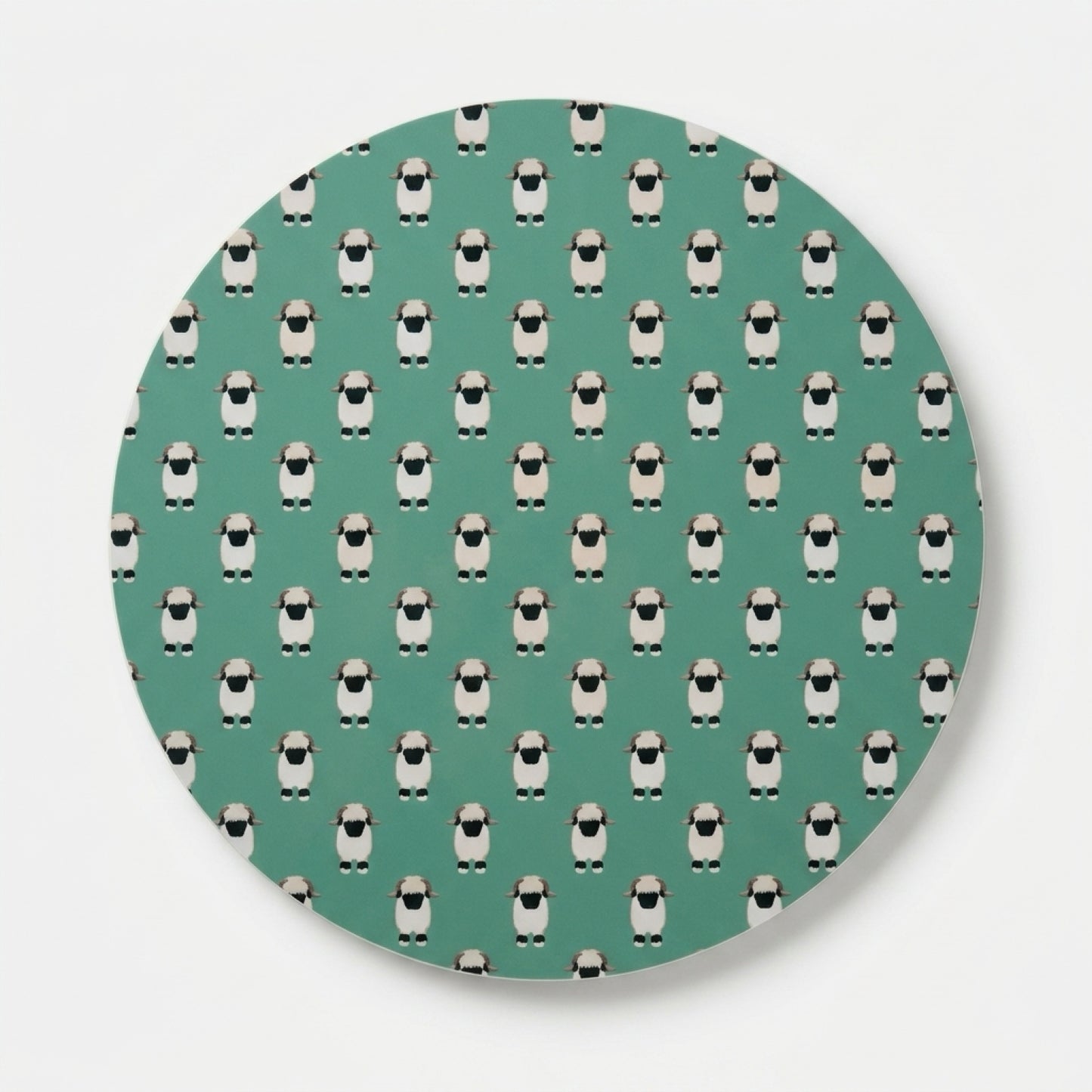 Valais Blacknose Sheep Melamine Tablemats: Misty Teal