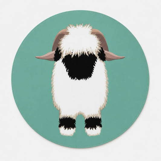 Valais Blacknose Sheep Melamine Tablemats: Misty Teal