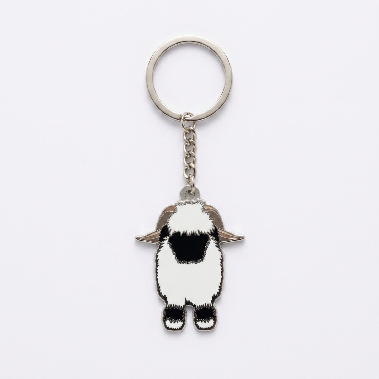 Valais blacknose sheep enamel keyring - double sided
