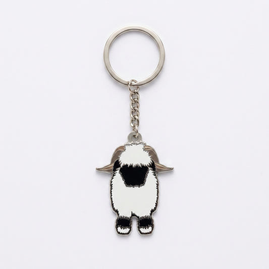 Valais blacknose sheep enamel keyring - double sided