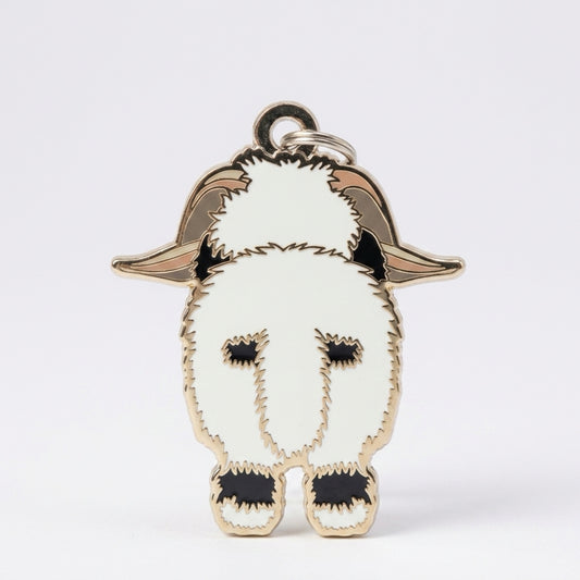 Valais blacknose sheep enamel keyring - double sided