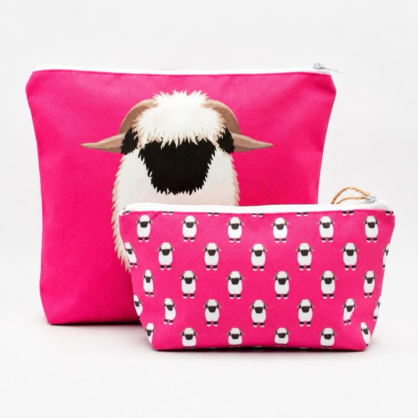 Valais Blacknose Sheep Washbag and Cosmetic Bag Bundle: set of 2