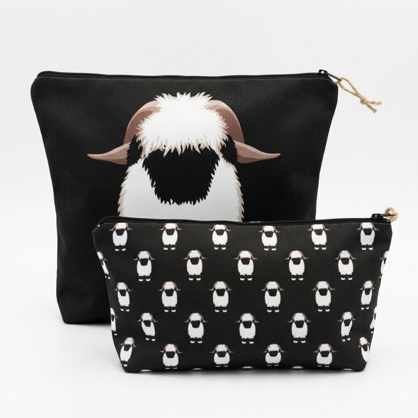 Valais Blacknose Sheep Washbag and Cosmetic Bag Bundle: set of 2