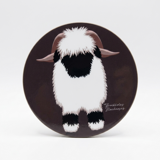 The OG Valais Blacknose Coaster Sheep - Charcoal