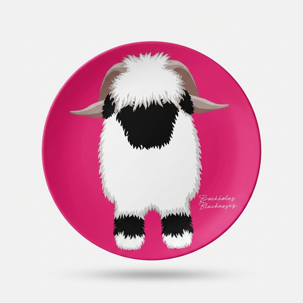 The OG Valais Blacknose Coaster Sheep - Bright Pink
