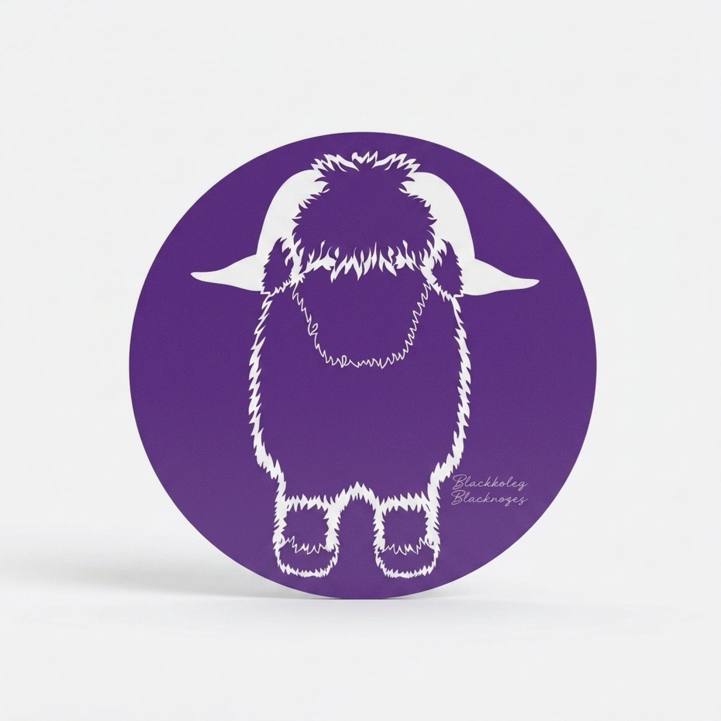 Noodle's Doodles Valais Blacknose Sheep Outline Coaster - Purple