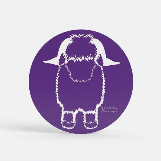 Noodle's Doodles Valais Blacknose Sheep Outline Coaster - Purple