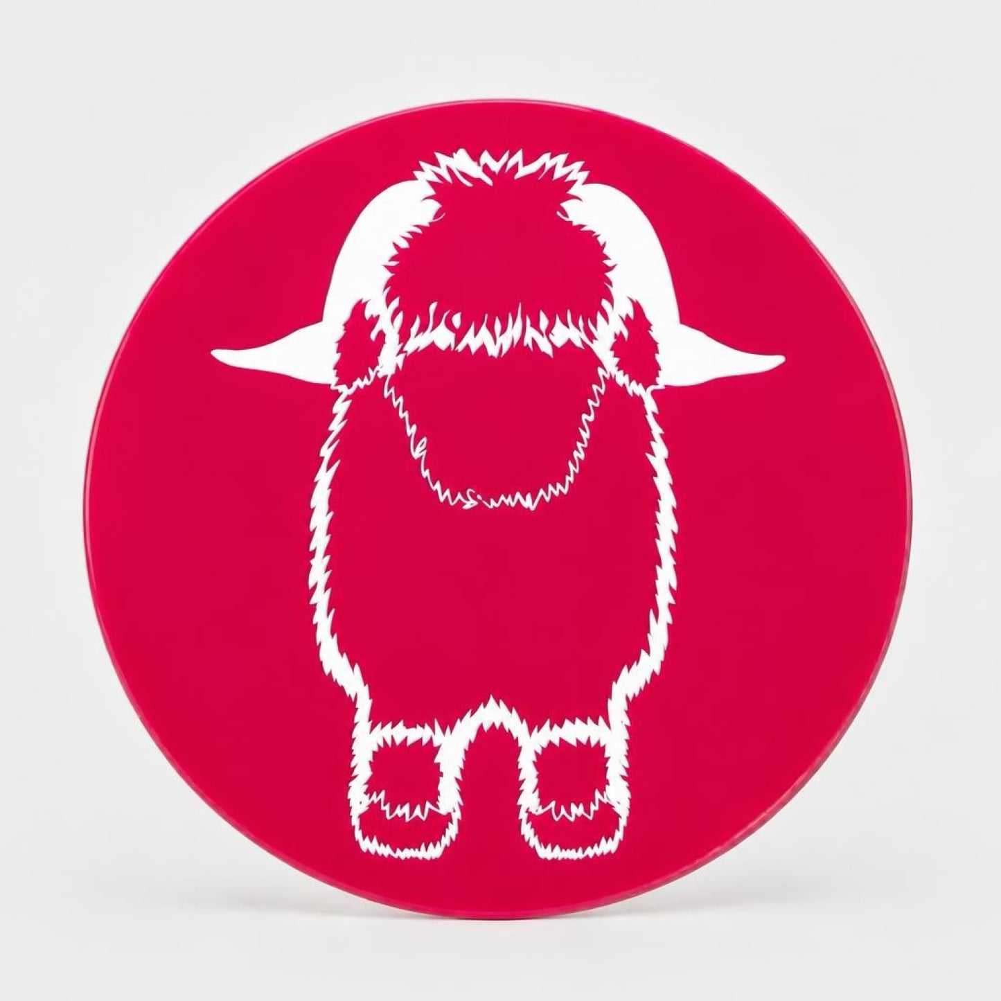 Noodle's Doodles Valais Blacknose Sheep Outline Coaster - Pink