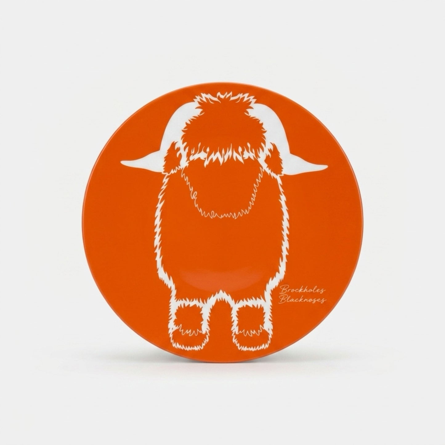 Noodle's Doodles Valais Blacknose Sheep Outline Coaster - Orange