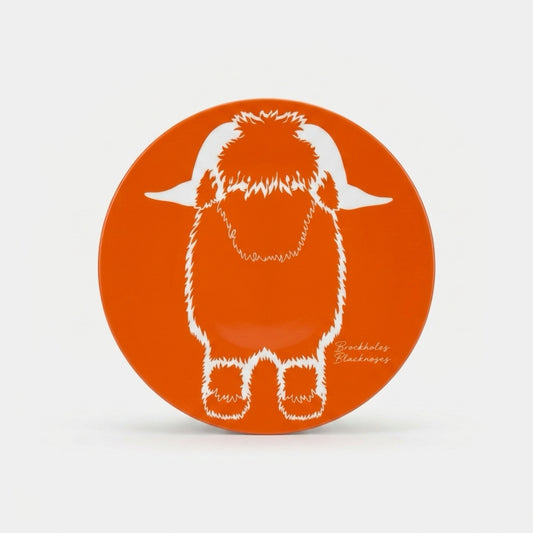 Noodle's Doodles Valais Blacknose Sheep Outline Coaster - Orange