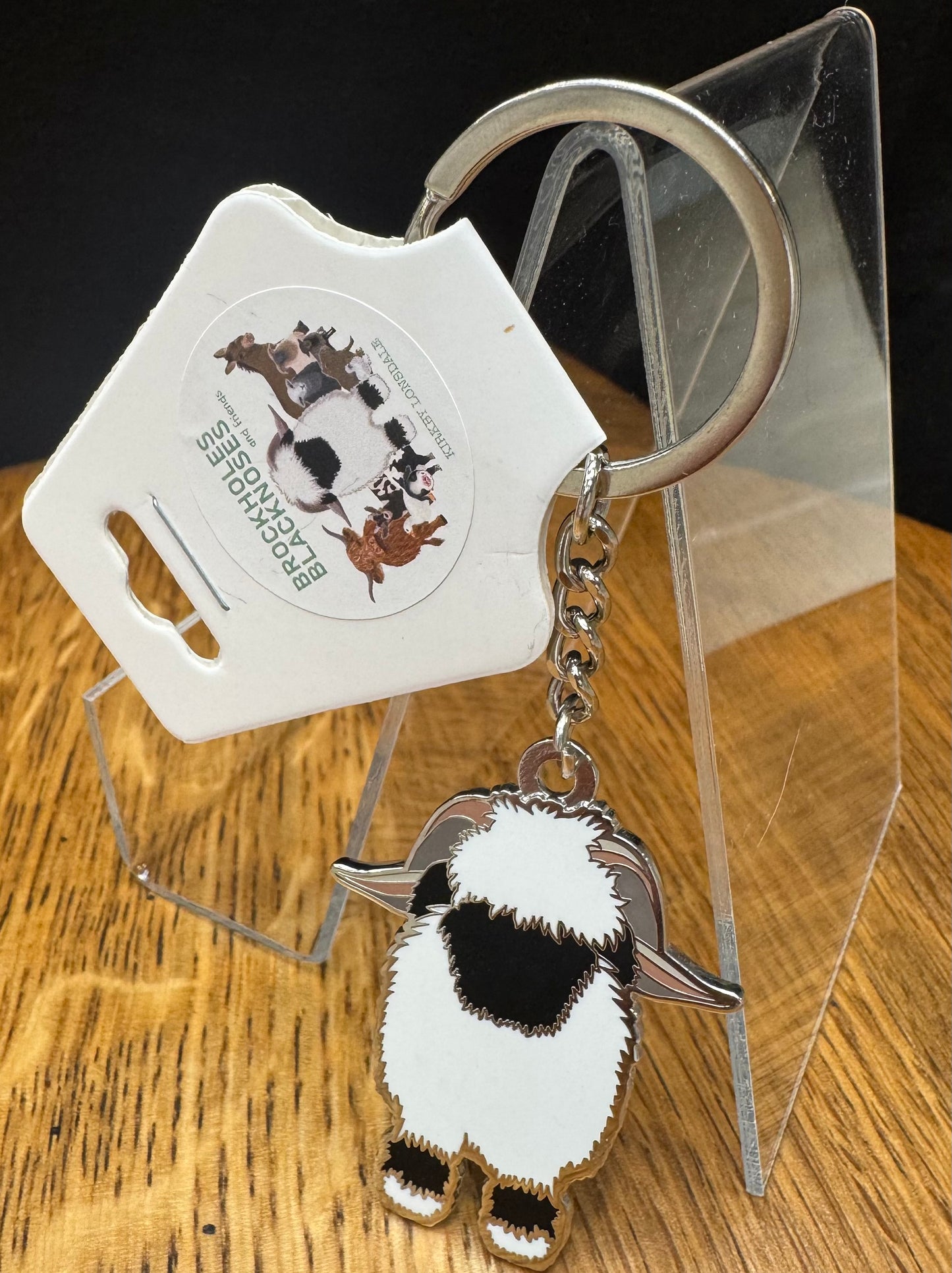 Valais blacknose sheep enamel keyring - double sided