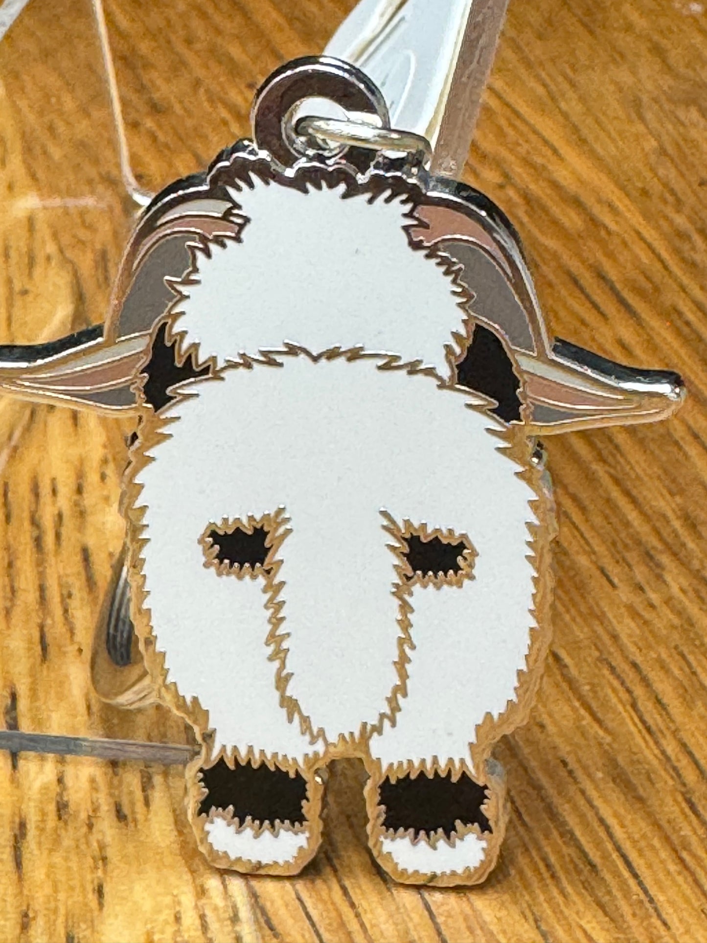 Valais blacknose sheep enamel keyring - double sided