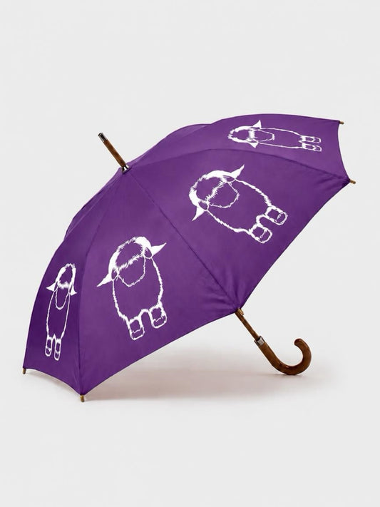 Noodle's Doodles Valais Blacknose Sheep Outline Umbrella - Purple