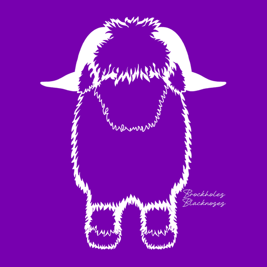 Noodle's Doodles Valais Blacknose Sheep Outline Coaster - Purple