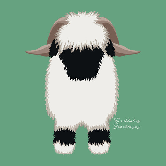 The OG Valais Blacknose Sheep Coaster - Misty  Teal