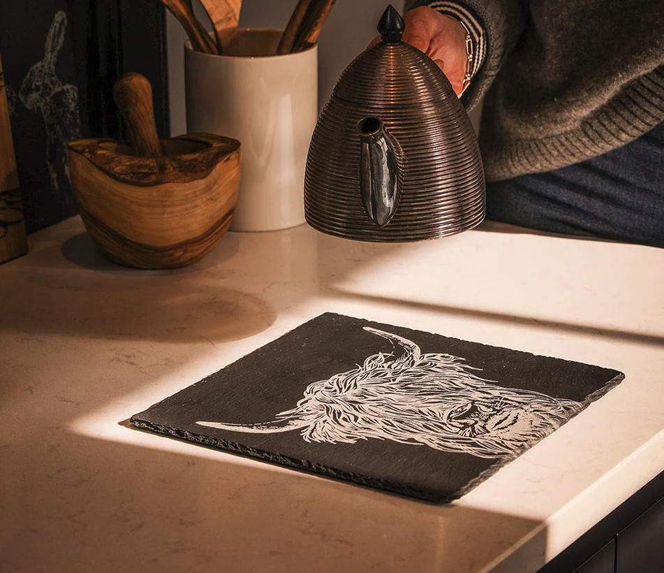 Highland Cow Slate Pot Stand - Selbrae House