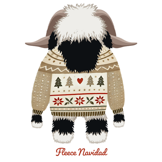 Valais Blacknose Sheep Christmas card “Fleece Navidad”
