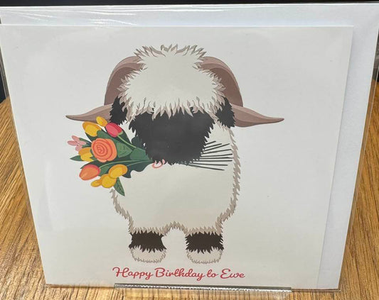Valais Blacknose Sheep birthday card