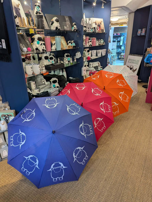 Noodle's Doodles Valais Blacknose Sheep Outline Umbrella - Purple