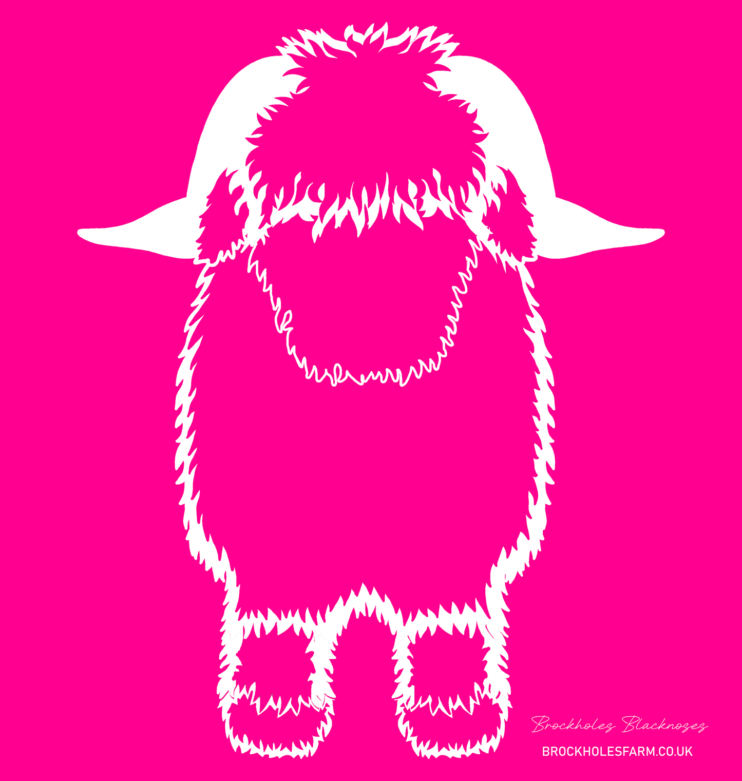 Noodle's Doodles Valais Blacknose Sheep Outline Coaster - Pink