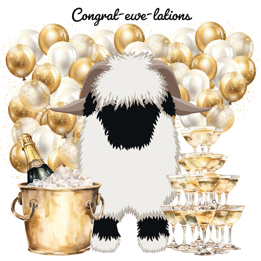 Valais Blacknose Sheep Congrat-EWE-lations card